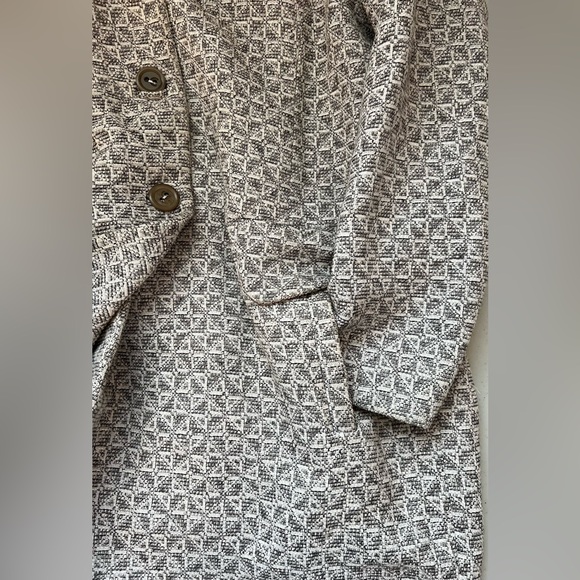 Cotelac Women Boyfriend Gray  Check Cotton Lined Blazer/Jacket Size 4 FR / US 14 - Picture 7 of 16